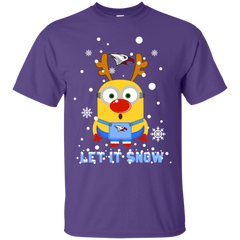 Minion North Carolina Central Eagles Ugly Christmas Sweaters Let It Snow Cotton T-Shirt - The White Eagles