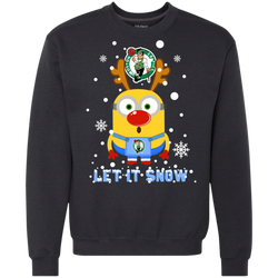 Minion Boston Celtics Ugly Christmas Sweaters Let It Snow Sweatshirt - The White Eagles