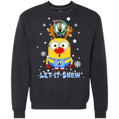 Minion Boston Celtics Ugly Christmas Sweaters Let It Snow Sweatshirt - The White Eagles