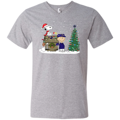 Baltimore Ravens Snoopy The Peanuts Ugly Christmas Sweater  Super Bowl Men's V-Neck T-Shirt - The White Eagles