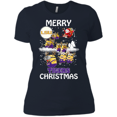 Lsu Tigers Ugly Christmas Sweaters Minions Santa Claus Merry Christmas Ladies' Shirt - The White Eagles