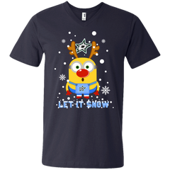 Minion Dallas Stars Ugly Christmas Sweaters Let It Snow Men's V-Neck T-Shirt - The White Eagles
