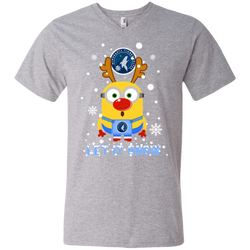 Minion Minnesota Timberwolves Ugly Christmas Sweaters Let It Snow Men's V-Neck T-Shirt - The White Eagles