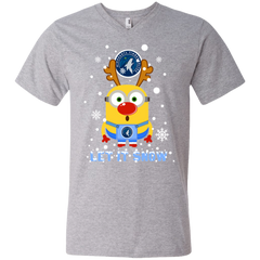 Minion Minnesota Timberwolves Ugly Christmas Sweaters Let It Snow Men's V-Neck T-Shirt - The White Eagles