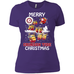 Alabama Crimson Tide T Shirts Minions Santa Claus Merry Christmas Ladies' Shirt - The White Eagles