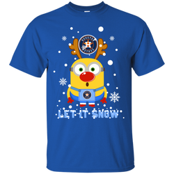 Minion Houston Astros  Ugly Christmas Sweaters Let It Snow Cotton T-Shirt - The White Eagles