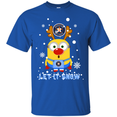 Minion Houston Astros  Ugly Christmas Sweaters Let It Snow Cotton T-Shirt - The White Eagles