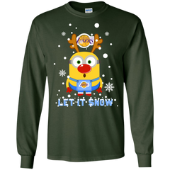 Minion Los Angeles Lakers Ugly Christmas Sweaters Let It Snow LS Cotton T-Shirt - The White Eagles