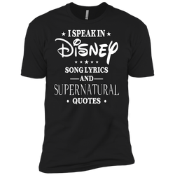 I Speak In Disney Song Lyrics And Supernatural Quotes Shirt Men's Sleeve Shirt - The White Eagles