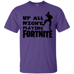 Fortnite Up All Night Playing Fortnite Cotton T-Shirt - The White Eagles