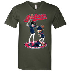 Cleveland Indians Baseball Rick And Morty Men's V-Neck T-Shirt - The White Eagles