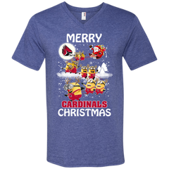 Ball State Cardinals T Shirts Minions Santa Claus Merry Christmas Men's V-Neck T-Shirt - The White Eagles
