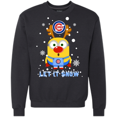 Minion Chicago Cubs  Ugly Christmas Sweaters Let It Snow Sweatshirt - The White Eagles