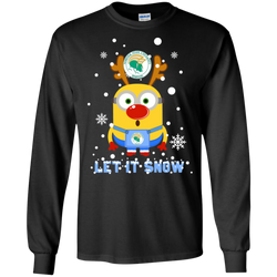 Minion Norfolk State Spartans Ugly Christmas Sweaters Let It Snow LS Cotton T-Shirt - The White Eagles