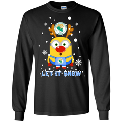 Minion Norfolk State Spartans Ugly Christmas Sweaters Let It Snow LS Cotton T-Shirt - The White Eagles