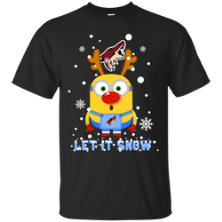 Minion Arizona Coyotes Ugly Christmas Sweaters Let It Snow Cotton T-Shirt - The White Eagles