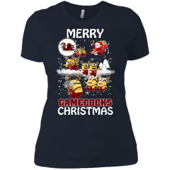 South Carolina Gamecocks Ugly Christmas Sweaters Minions Santa Claus Ladies' Shirt - The White Eagles