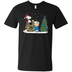 Carolina Panthers Snoopy The Peanuts Ugly Christmas Sweater  Super Bowl Men's V-Neck T-Shirt - The White Eagles