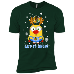 Minion Chicago Blackhawks Ugly Christmas Sweaters Let It Snow Men's Sleeve Shirt - The White Eagles