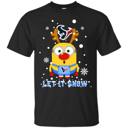 Minion Houston Texans Ugly Christmas Sweaters Let It Snow Cotton T-Shirt - The White Eagles