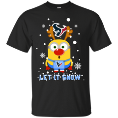 Minion Houston Texans Ugly Christmas Sweaters Let It Snow Cotton T-Shirt - The White Eagles