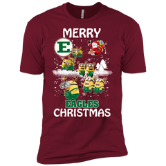 Eastern Michigan Eagles Ugly Christmas Sweaters Minions Santa Claus Merry Christmas Men's Sleeve Shirt - The White Eagles