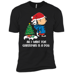 All I Want For Christmas Is A Dog Snoopy Charlie Brown The Peanuts Movie Men's Sleeve Shirt - The White Eagles