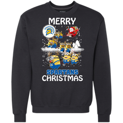 San Jose State Spartans Ugly Christmas Sweaters Minions Santa Claus Merry Christmas Sweatshirt - The White Eagles