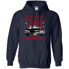Deck The Halls With Salt And Iron Impala Lalalalalalala Supernatural Ugly Christmas Sweater Hoodie - The White Eagles