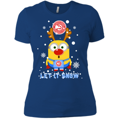Minion Atlanta Hawks Ugly Christmas Sweaters Let It Snow Ladies' Shirt - The White Eagles