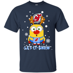 Minion New Jersey Devils Ugly Christmas Sweaters Let It Snow Cotton T-Shirt - The White Eagles