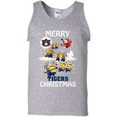 Auburn Tigers T Shirts Minions Santa Claus Merry Christmas Tank Top - The White Eagles