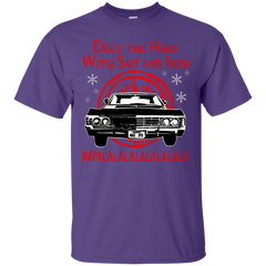 Deck The Halls With Salt And Iron Impala Lalalalalalala Supernatural Ugly Christmas Sweater Cotton T-Shirt - The White Eagles