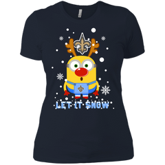 Minion New Orleans Saints Ugly Christmas Sweaters Let It Snow Ladies' Shirt - The White Eagles