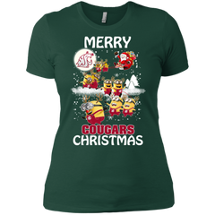 Washington State Cougars Ugly Christmas Sweaters Minions Santa Claus Merry Christmas Ladies' Shirt - The White Eagles
