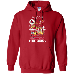 Ball State Cardinals Ugly Christmas Sweaters Minions Santa Claus Merry Christmas Hoodie - The White Eagles