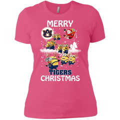 Auburn Tigers T Shirts Minions Santa Claus Merry Christmas Ladies' Shirt - The White Eagles