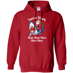 Santa Shark Hoo Hoo Hoo Hoo Hoo Christmas Ugly Christmas Sweater Hoodie - The White Eagles
