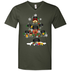 Christmas Is Coming Hockey Santa Claus Ugly Christmas Sweater Men's V-Neck T-Shirt - The White Eagles