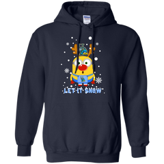 Minion Delaware Fightin_ Blue Hens Ugly Christmas Sweaters Let It Snow Hoodie - The White Eagles