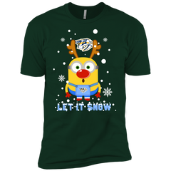Minion Nashville Predators Ugly Christmas Sweaters Let It Snow Men's Sleeve Shirt - The White Eagles
