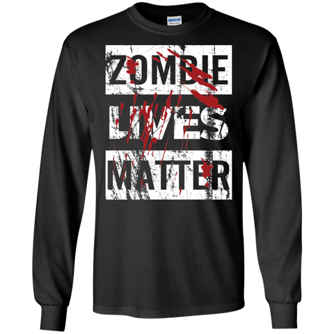 Zombie Lives Matter Tshirt LS Cotton T-Shirt - The White Eagles