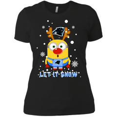 Minion Carolina Panthers Ugly Christmas Sweaters Let It Snow Ladies' Shirt - The White Eagles