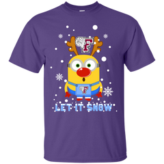 Minion Fordham Rams Ugly Christmas Sweaters Let It Snow Cotton T-Shirt - The White Eagles