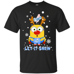 Minion Los Angeles Dodgers  Ugly Christmas Sweaters Let It Snow Cotton T-Shirt - The White Eagles