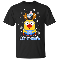 Minion Los Angeles Dodgers  Ugly Christmas Sweaters Let It Snow Cotton T-Shirt - The White Eagles