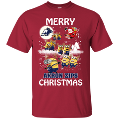 Akron Zips T Shirts Minions Santa Claus Merry Christmas Hoodies Sweatshirts Cotton T-Shirt - The White Eagles