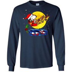 Snoopy Santa Claus Christmas The Peanuts Movie LS Cotton T-Shirt - The White Eagles