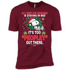I Want For Christmas Is Staying In Bed Snoopy The Peanuts Movie Men's Sleeve Shirt - The White Eagles