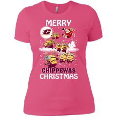 Central Michigan Chippewas T Shirts Minions Santa Claus Merry Christmas Ladies' Shirt - The White Eagles